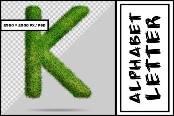 Alphabet Letter K with Grass Style: Creative Design for Every Need
