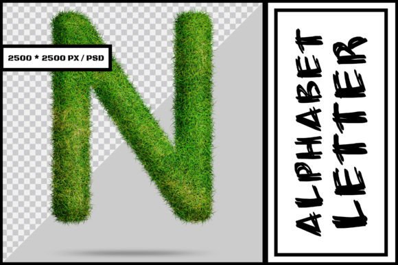 Alphabet Letter N with Grass Style Design – Creative Uses and File Formats