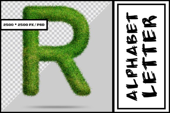 Alphabet Letter R with Grass Style – Creative Design for Practical Use