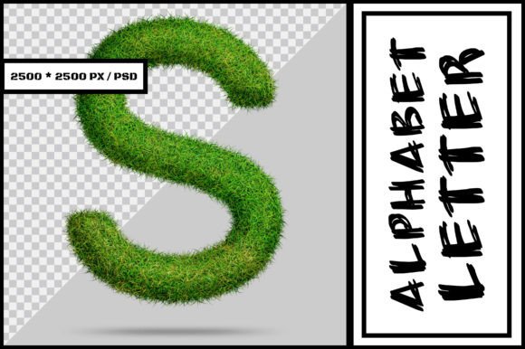 Alphabet Letter S with Grass Style: A Versatile Design for Creative and Commercial Use