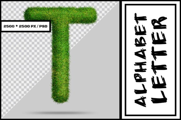Alphabet Letter T with Grass Style – A Versatile Design for Creative Projects
