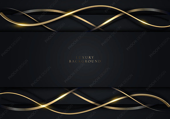 Black Stripes 3D Golden Lines Background: A Versatile Design Element for Creative Professionals