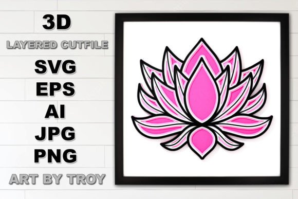 Creating Stunning 3D Lotus Flower Art with Layered SVG Cut Files