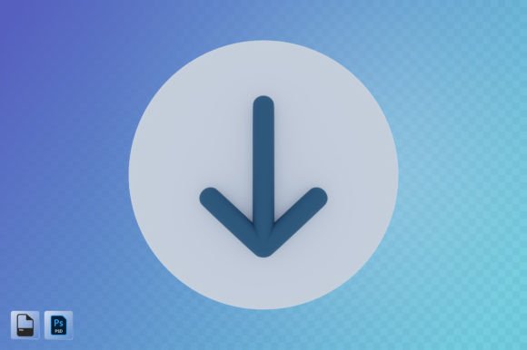 Down Arrow 3D Illustration for Modern Design Projects