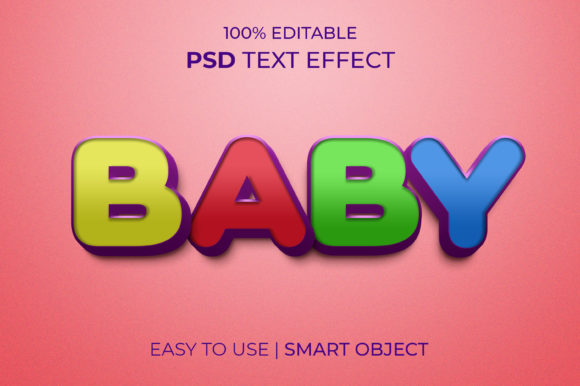 How to Create a BABY Editable 3D Text Effect Using Photoshop Templates