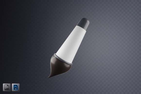 Paint Brush 3D Illustration: A Dynamic Design Asset for Modern Creatives