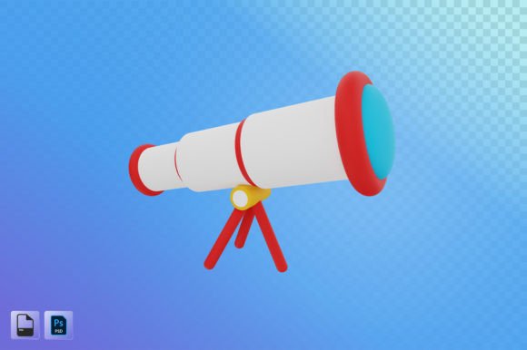 Telescope 3D Illustration: A Versatile Visual Tool for Modern Design Needs