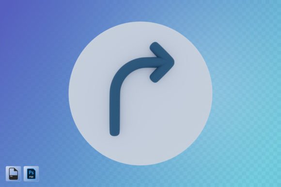 Turn Right Arrow 3D Illustration: A Versatile Asset for Design Workflows