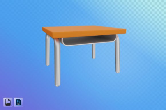 Wooden Table 3D Illustration for Modern Design Projects